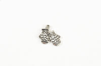 Mitten Charms, Antique Silver Tone, 19mm x 16mm - 10 pieces (845)