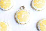 Lemon Charms, Gold Toned, 17mm x 13mm - 4 pieces (890)