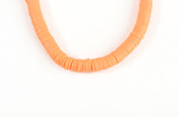 Orange Heishi Beads, Vinyl Spacer, 6x1mm - 1 strand (CL9)