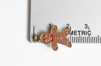Gingerbread Charms, Enamel, Gold Toned, 20mm x 14mm - 4 pieces (883)