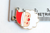 Santa Charms, Rhinestone Accent, Gold Toned, 21mm x 17mm, 4 pieces (888)