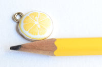 Lemon Charms, Gold Toned, 17mm x 13mm - 4 pieces (890)