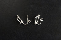 Clip On Earrings, Silver Tone, 10 pieces (F159)