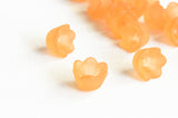 Orange Tulip Bead Caps, Acrylic Lucite, 7mm x 9mm - 50 pieces (BT10)