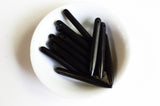 Black Stick Beads, Dyed Howlite, 35mm - 12 pieces (B002E)