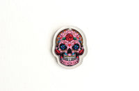 Pink Sugar Skull Charms, Acrylic, 25mm x 21mm - 5 pieces (949)