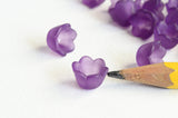Purple Tulip Bead Caps, Acrylic Lucite, 7mm x 9mm - 50 pieces (BT9)