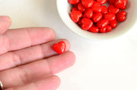 Red Heart Bead, Acrylic, 10mm x 11mm - 30 pieces (961)