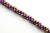 Purple Jade Beads, Gold Marble Accent, Dyed Mashan Jade, 4mm, 16" Strand (1016)