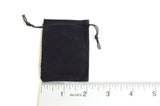 Black Fabric Gift Pouch, Small Drawstring Bag, Jewelry and Party Favor Bag, 3" x 2" - 5 pieces (V001)