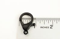 Large Lobster Claw Clasp, Black Plastic, 35mm x 21mm - 5 pieces (PC007)