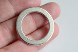 Thick Silver Linking Ring, Alloy Plated Large Circle Charm, 28mm - 5 pieces (1144)