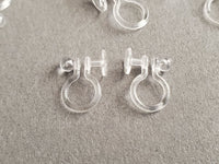 Invisible Clip On Earrings For Post Earrings, Hypoallergenic Non Pierced Findings, 12mm x 9mm (F178)