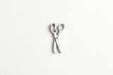 Scissor Charms, Silver Tone Seamstress Charms, 18mm x 9mm - 10 pieces (1223)