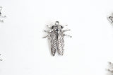 Cicada Insect Charms, Silver Tone Bug Charms, 27mm x 22mm - 5 pieces (1236)