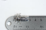 Cicada Insect Charms, Silver Tone Bug Charms, 27mm x 22mm - 5 pieces (1236)