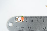 Rabbit Carrot Charms, Enamel On Gold Toned Metal, 15mm x 11mm - 5 pieces (1239)