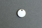 Round White  Charms, Enamel, Brass, 10mm - 5 pieces (1299)