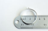 Round Open Bezel Pendant, Silver Tone, 35mm - 4 pieces (BZ18)