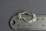 Cat Pendant, Matte Silver Open Back Bezel Charms For Resin, 36mm x 19mm - 4 pieces (BZ11)