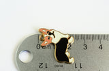 Dog Charms, Enamel Corgi Pendants, Gold Tone Tri-Color, 24mm x 23mm - 4 pieces (1337)