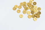 Metal Heishi Beads, Thin Brass Sequins Spacer Beads, 6mm - 25 pieces (F221)