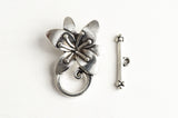 Lily Toggle Clasp, Silver Tone Statement Clasp - 3 sets (F211)