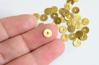 Metal Heishi Beads, Thin Brass Sequins Spacer Beads, 6mm - 25 pieces (F221)
