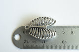 1 Rib Cage Pendant, Antique Silver Tone 3d Charm, 40mm x 31mm (SLC01)