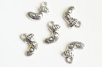 Stocking Charms, Silver Tone Holiday Charms, 14mm x 10mm - 10 pieces (1394)