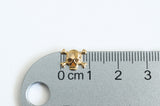 Metal Skull Cabochons, Gold Tone Tiny Skull And Crossbones 8mm x 9mm - 10 pieces (1398)