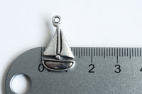 Sail Boat Charms, Silver Toned, 23mm x 13mm – 10 pieces (1412)