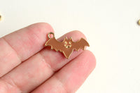 Brown Bat Charms, Gold Toned, 14mm x 23mm - 4 pieces (1473)