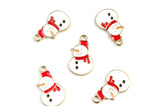 Snowman Charms, Winter Wonderland, Holiday Pendants, 21mm x 12mm - 4 pieces (1492)