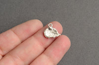 Hedgehog Charms, Silver Tone Pet Pendants, 13mm x 14mm - 10 pieces (1511)