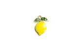 Lemon Charms, Yellow and Green Enamel, 20x15mm (1479)