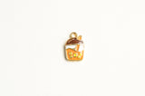 Bubble Tea Charms, Enamel Drink Pendants, 16mm x 10mm - 5 pieces (1480)