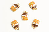 Bubble Tea Charms, Enamel Drink Pendants, 16mm x 10mm - 5 pieces (1480)