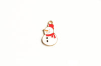 Snowman Charms, Winter Wonderland, Holiday Pendants, 21mm x 12mm - 4 pieces (1492)