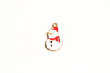 Snowman Charms, Winter Wonderland, Holiday Pendants, 21mm x 12mm - 4 pieces (1492)