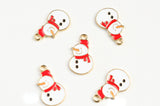 Snowman Charms, Winter Wonderland, Holiday Pendants, 21mm x 12mm - 4 pieces (1492)