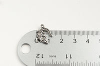 Alligator Charms, Crocodile Pendants, Silver Tone, 17mm x 14mm - 10 pieces (1515)