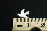 White Bird Cabochons, Plastic Dove, Tiny Bird Charm 10 mm - 10 pieces