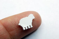White Sheep Cabochons, Lamb, Die Cut Plastic, 11 mm - 10 pieces