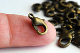 Bronze Lobster Claw Clasps, 12mm x 6mm - 20 pieces (F124)