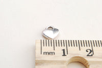 Silver Heart Charms, Puff Heart Charm, 8 mm x 7 mm - 10 pieces (176S)