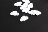 White Cloud Cabochons, Die Cut Plastic, 13 mm - 10 pieces