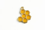 Honeycomb Charms, Resin Honey Bee Garden Charm, 19x14mm - 4 pieces (1883)