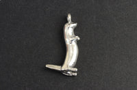 Meerkat Charms, Silver Tone Double Sided Animal Pendants, 26mm, 5 pieces (1891)