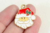 4 Santa Claus Charms, Festive Enamel Christmas Charms, 24x21mm (1907)